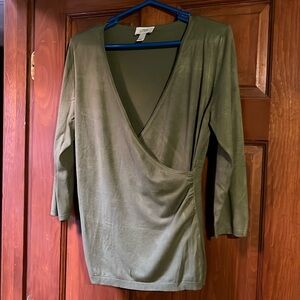 Loft size large , med sage green knit top